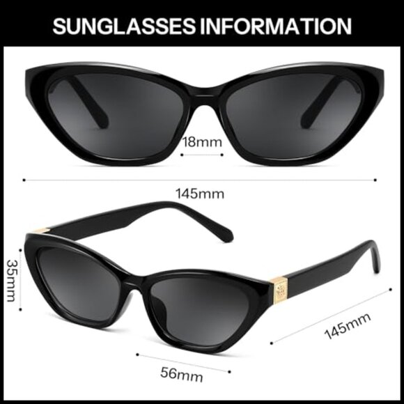 Retro Cat Eye Sunglasses UV400 Protection Plastic Frame main image 3